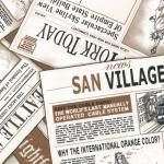 Paintbrush Studio - Cityscapes - Old Newspapers, Antique