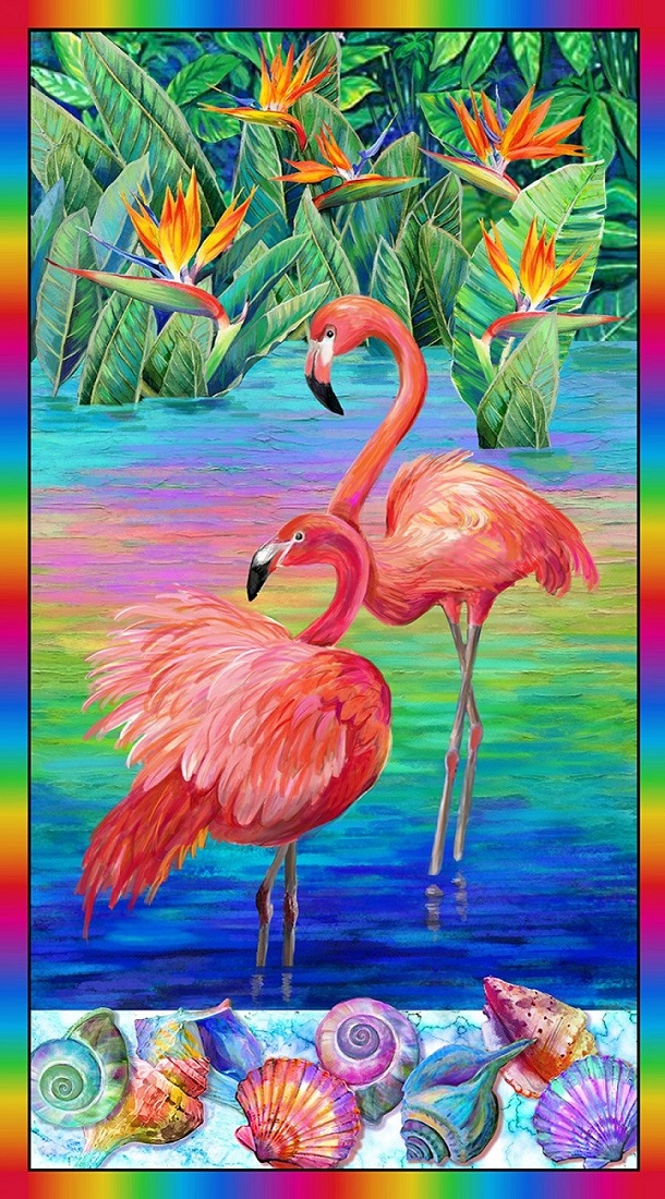 Paintbrush Studio - Fabulous Flamingos - 24'Panel Flamingos, Multi