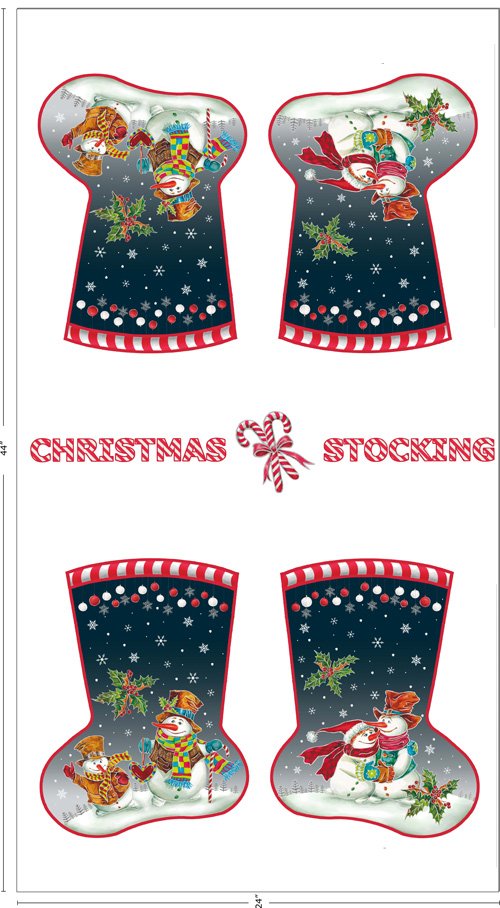 Paintbrush Studio - Snow Family Chirstmas - 24' Snowman Stockings