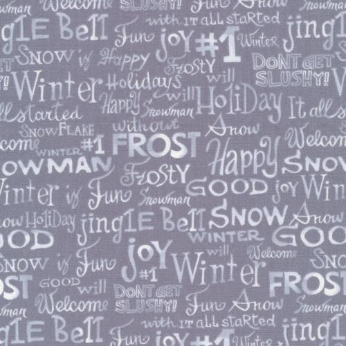 Paintbrush Studio - Snow Family Chirstmas - White Words on Gray