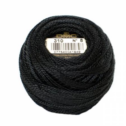 Pearl Cotton Balls - Size 8 Thread - Black