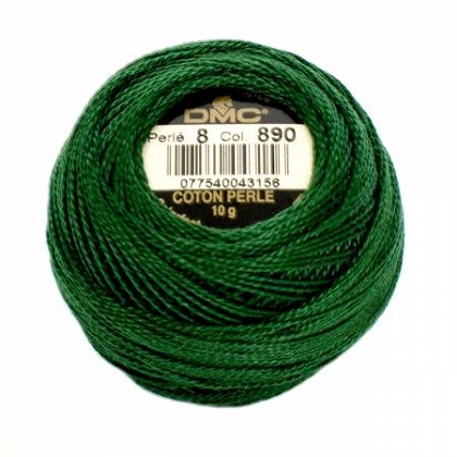 Pearl Cotton Balls - Size 8 Thread - Ultra Dark Pistachio Green