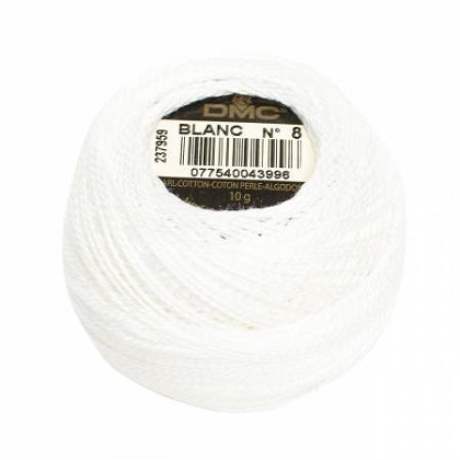 Pearl Cotton Balls - Size 8 Thread - White