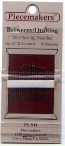 Piecemakers Needles - Betweens/Quilting - Assorted Sizes 8-12 - 20 Count