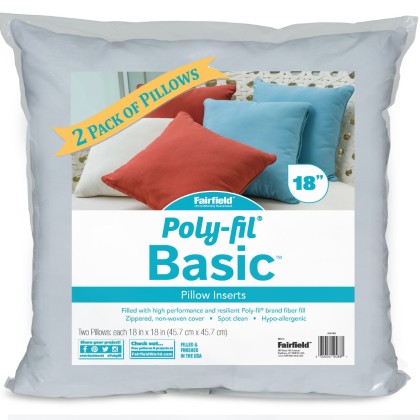 Pillow Form - Poly-Fil Basic - Pillow Inserts 18' x 18',  2 Pillows per pack