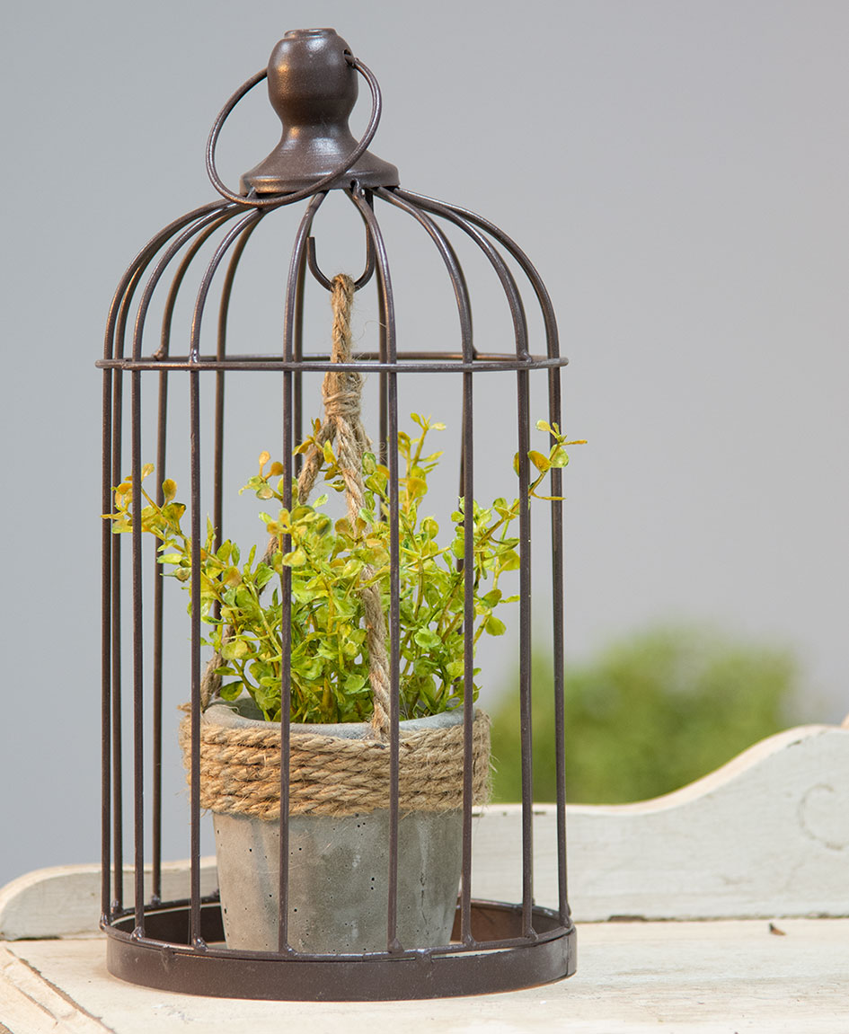 Plant Holder - Bird Cage with Plant Holder, Small