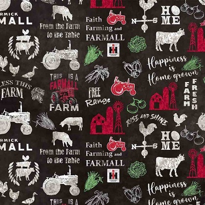 Print Concepts - Farmall - Farm To Table - Allover, Black