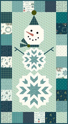 Quilt Kit - Arrival of Winter - Frosty Wall Hanging Kit - 27' x 49 1/2'