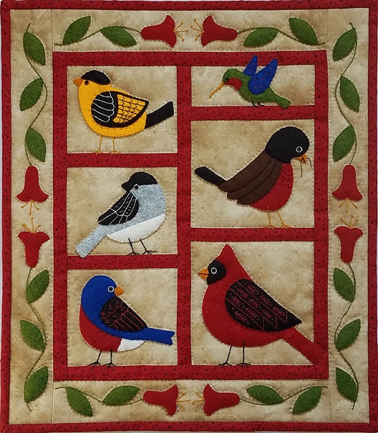 Quilt Kit - Backyard Birds - Size: 13' x  15'
