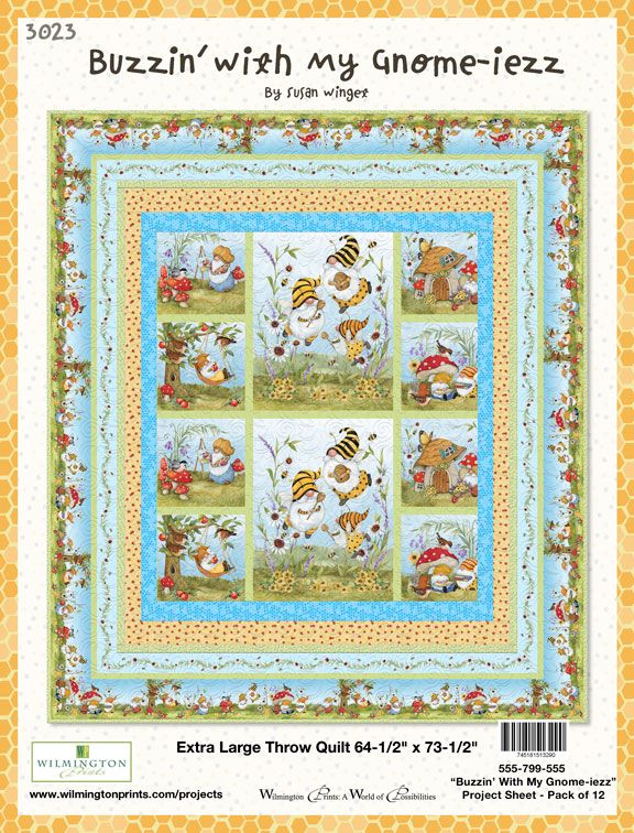 Quilt Kit - Buzzin' With My Gnome-iezz by Wilmington Prints (Extra Large Throw)