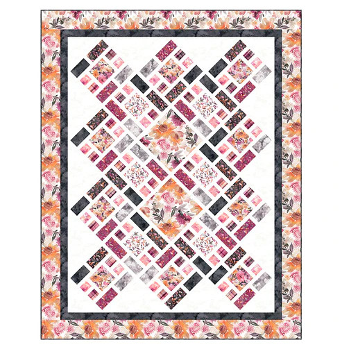 Quilt Kit - Walk Through The Garden Featuring  Vivian by Northcott (Double)