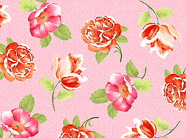 Quilting Treasures - Adele - Medium Floral, Pink