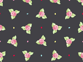 Quilting Treasures - Afternoon Delight - Flower Buds, Black