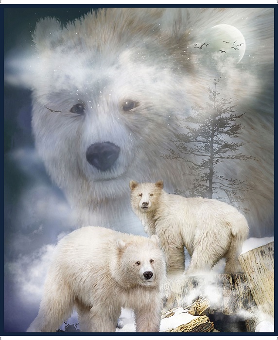 Quilting Treasures - Arctic Dreams - 36' Bear Panel, Multi