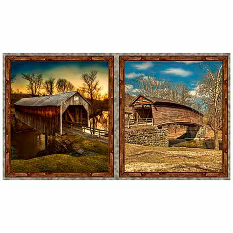 Quilting Treasures - Artworks VII - 24' Covered Bridges Panel, Multi