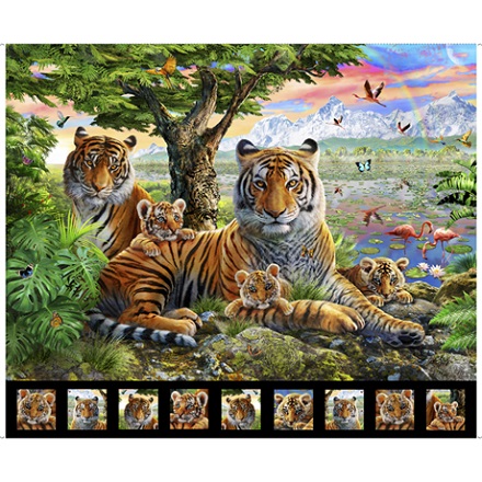 Quilting Treasures - Artworks XIV - 36' Tiger Panel, Multi