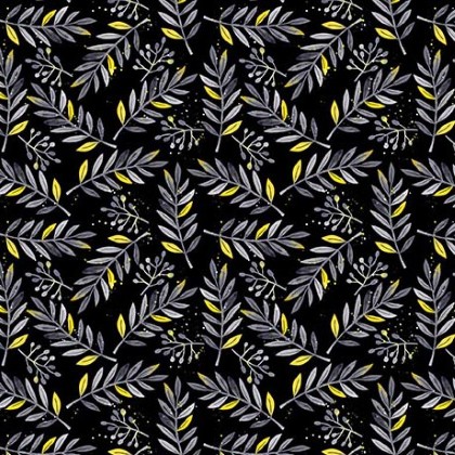 Quilting Treasures - Blissful Blooms - Sprigs, Black