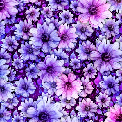 Quilting Treasures - Blossom - Floral, Violet