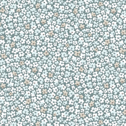 Quilting Treasures - Brielle Garden - Packed Floral, Aqua
