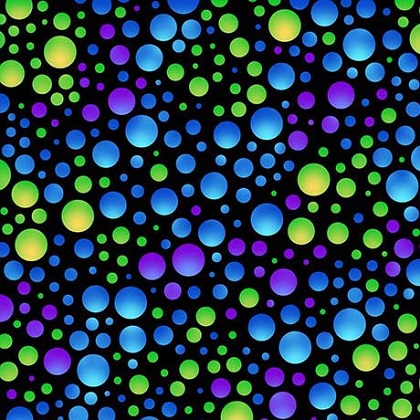 Quilting Treasures - Carnivale - Dots, Black/Lime