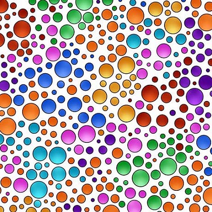 Quilting Treasures - Carnivale - Dots, Multi/White