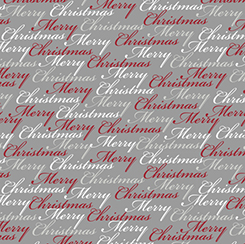 Quilting Treasures - Christmas Dreams - Merry Christmas, Pewter