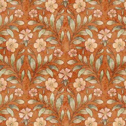Quilting Treasures - Cotton Tails - Set Floral, Rust
