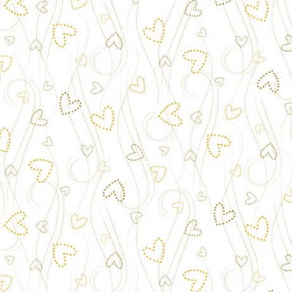 Quilting Treasures - Darling Duckies - Heart Scroll, White