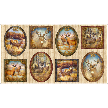 Quilting Treasures - Deer Meadow - 24' Deer Patches Panel, Multi
