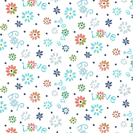 Quilting Treasures - Enchanted Garden - Ditsy Flowers, White