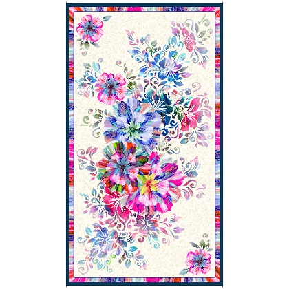 Quilting Treasures - Floral Fascination - 24' Floral Panel, Cream