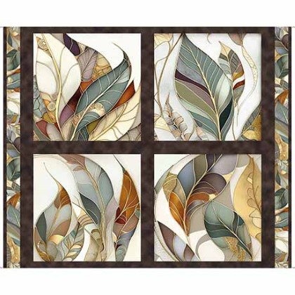 Quilting Treasures - Frond Nouveau - 36' Pillow Panel, Espresso