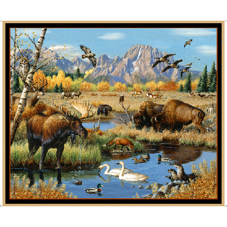 Quilting Treasures - Great Plains - 36' Wildlife Panel, Multi