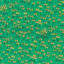 Quilting Treasures - How In The World? - Small Yellow Flowers, Green