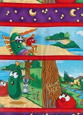 Quilting Treasures - How In The World? - Veggie Tales Stripe, Purple/Red