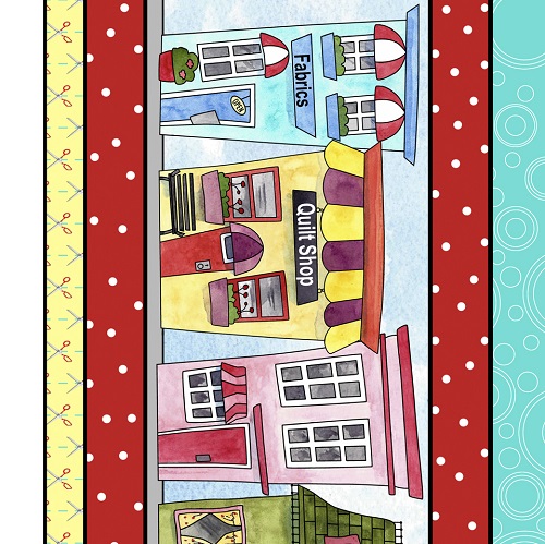 Quilting Treasures - It's a Shop Hop! - Decorative Stripe, Multi