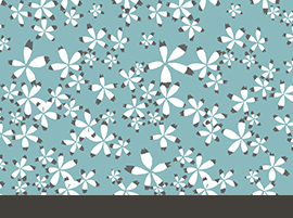 Quilting Treasures - Juno - Scattered Flowers, Blue