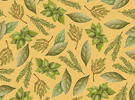 Quilting Treasures - Just A Pinch - Scattered Leaves, Yellow