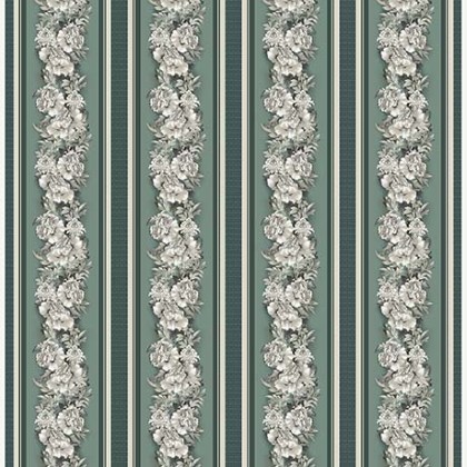 Quilting Treasures - Le Fleur - Floral Border Stripe, Green