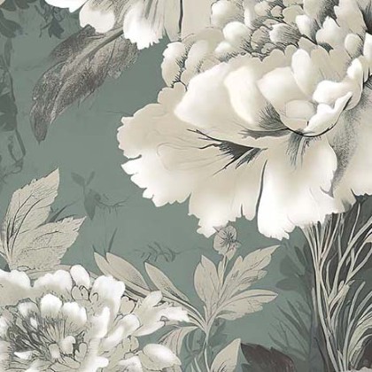 Quilting Treasures - Le Fleur - Large Floral, Green