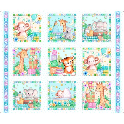 Quilting Treasures - Little Ones - Baby Animals Picture Patches, Multi