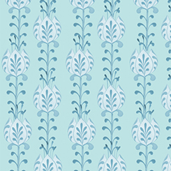 Quilting Treasures - Lydia - Floral Stripe, Blue