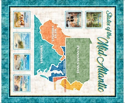 Quilting Treasures - Mid-Atlantic Shop Hop 2026 - 36' Mid-Atlantic States Panel