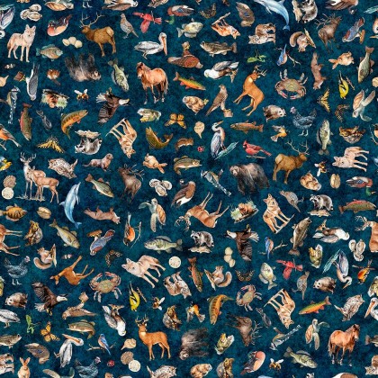 Quilting Treasures - Mid-Atlantic Shop Hop 2026 - Mid Atlantic Wildlife, Navy