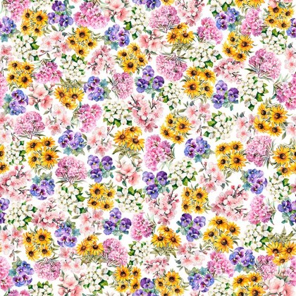 Quilting Treasures - Mid-Atlantic Shop Hop 2026 - State Flowers, White