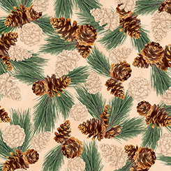 Quilting Treasures - North Woods - Scotch Pine Toss, Stone