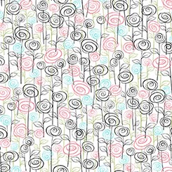 Quilting Treasures - Not Your Garden Variety - Stylized Floral, White