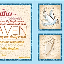 Quilting Treasures - Our Father - 24' Panel, Light Blue