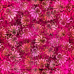 Quilting Treasures - Pandora - Floral Toss, Azalea