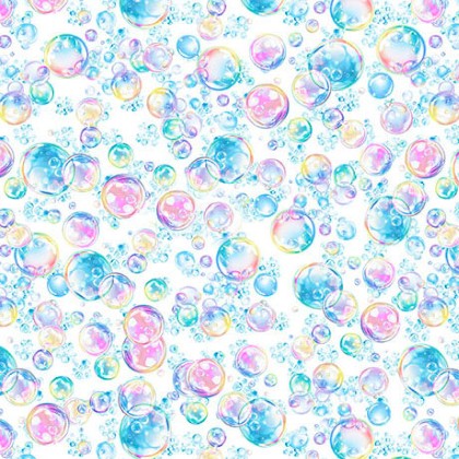 Quilting Treasures - QT Cuties 3 - Bubbles, White